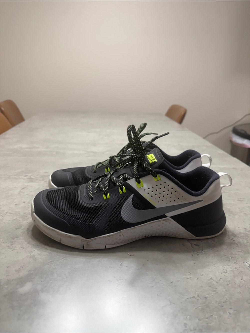 Nike Men's Black, Gray and Neon Green Training Shoes